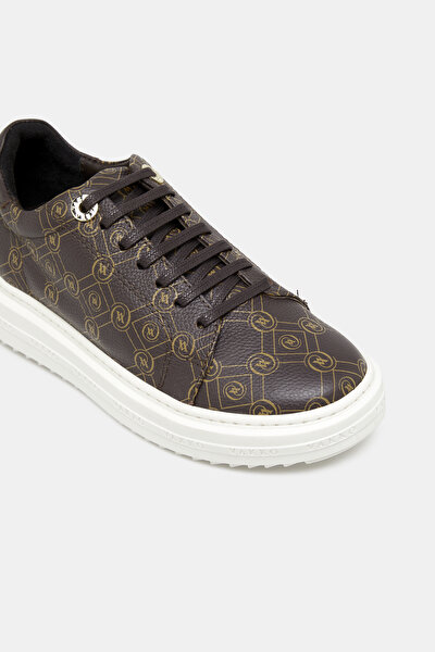 BEIGE MONOGRAM LEATHER SHOE 4