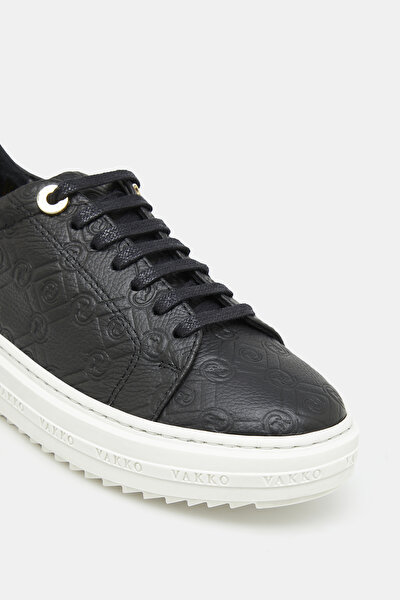 BLACK MONOGRAM LEATHER SHOE 4