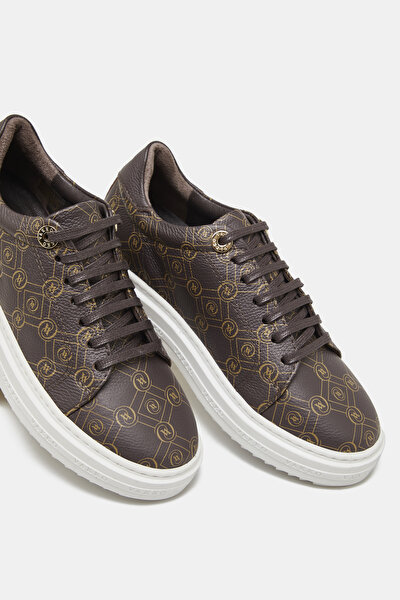 BEIGE MONOGRAM LEATHER SHOE 4