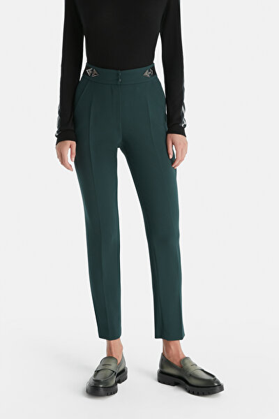 OIL GREEN SKINNY LEG TROUSERS 3