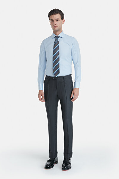 SMOKED SURPLICE NECKLINE (CROSS-OVER NECKLINE) WOOL/CASHMERE SUIT 4
