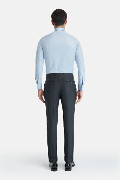 SMOKED SURPLICE NECKLINE (CROSS-OVER NECKLINE) WOOL/CASHMERE SUIT 5