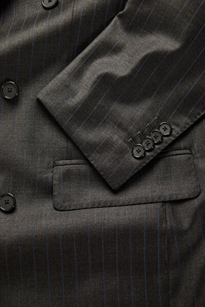 SMOKED SURPLICE NECKLINE (CROSS-OVER NECKLINE) WOOL/CASHMERE SUIT 10