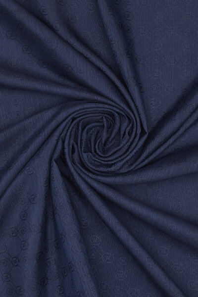 NAVY BLUE COTTON/SILK SCARF 3
