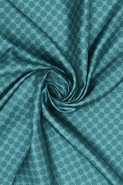 EMERALD GREEN MONOGRAM TWILL SCARF 3