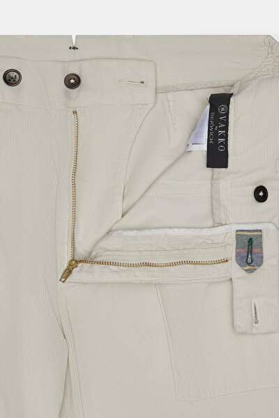CREAM CORDED TROUSERS 8