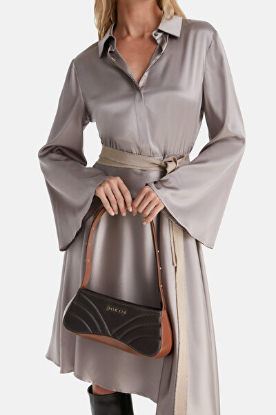 GREY LONG SLEEVE MİDİ DRESS 3