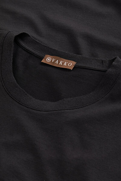 SIYAH O YAKA KISA KOLLU T-SHIRT 3