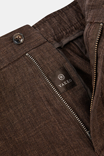 BROWN LINEN BERMUDA 3