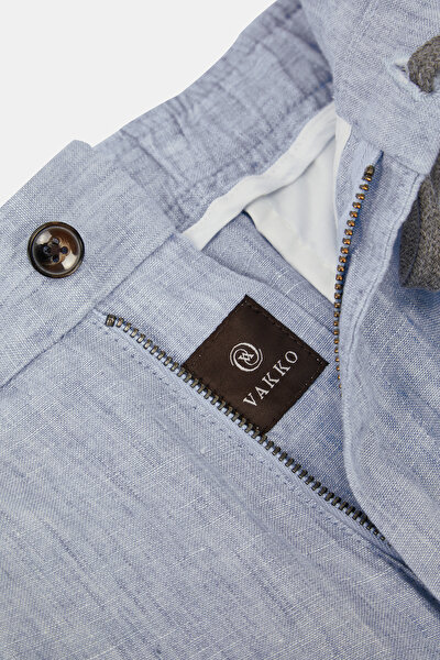 BLUE LINEN BERMUDA 3