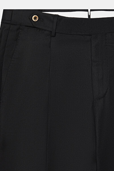 BLACK PLAIN FLANNEL TROUSERS 4