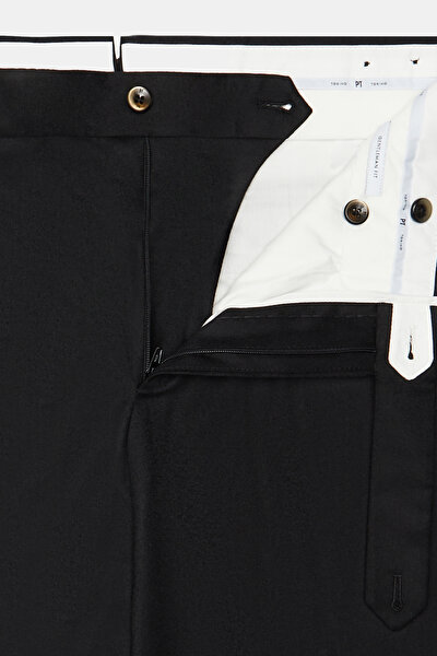 BLACK PLAIN FLANNEL TROUSERS 5