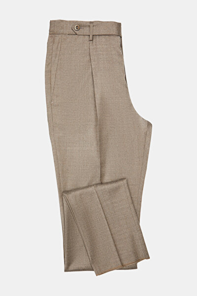 KOYU BEJ DÜZ FLANEL PANTOLON 5