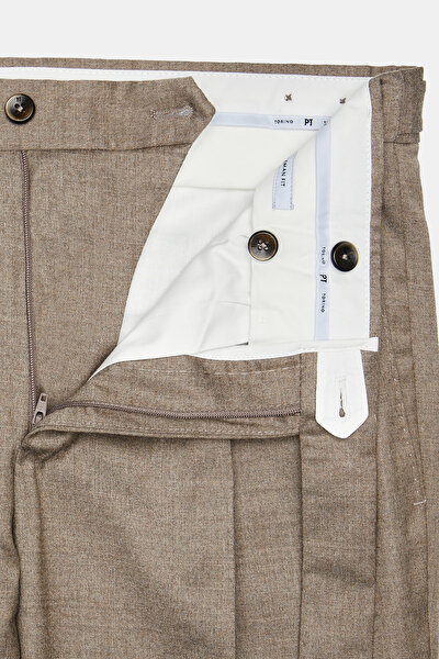 KOYU BEJ DÜZ FLANEL PANTOLON 9