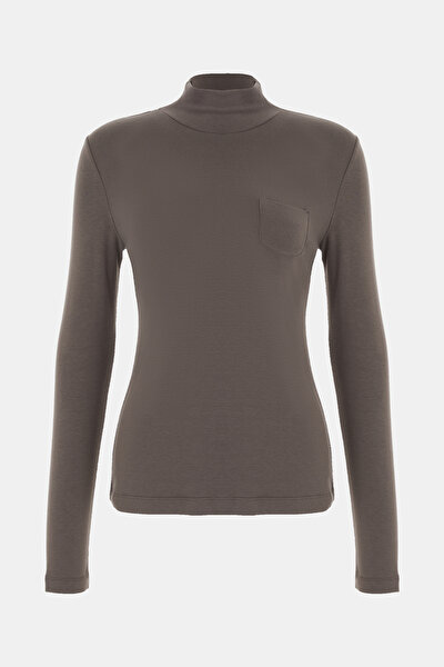 UPRIGHT COLLAR LONG SLEEVE TSHIRT 5