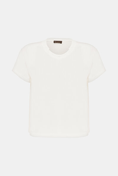 ECRU BASIC / ROUND NECKLINE SHORT SLEEVE TSHIRT 4