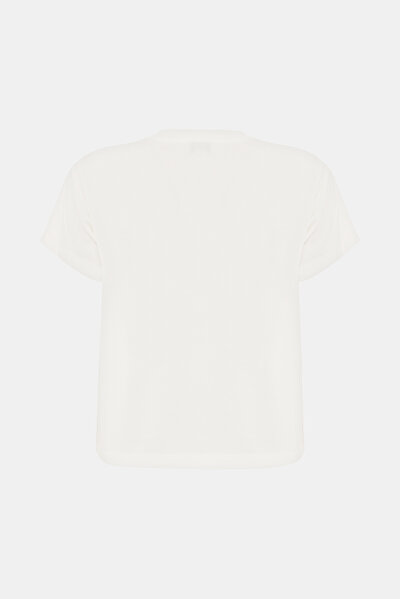 ECRU BASIC / ROUND NECKLINE SHORT SLEEVE TSHIRT 5