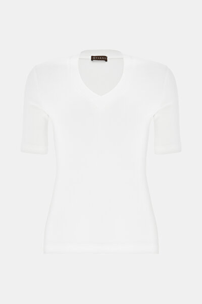 ECRU V NECK SHORT SLEEVE TSHIRT 4