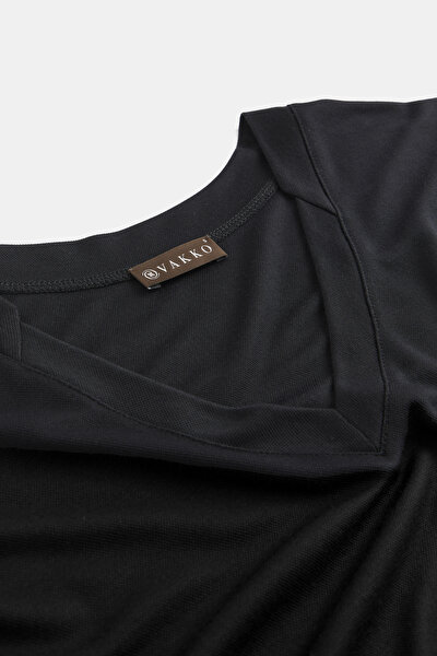 BLACK V NECK SHORT SLEEVE TSHIRT 3