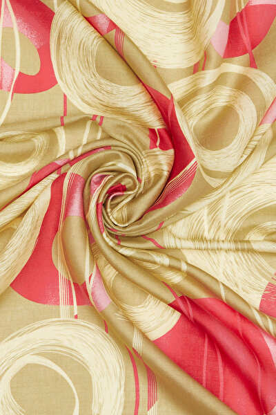 PINK GEOMETRIC DESIGN VOILE SILK SCARF 3