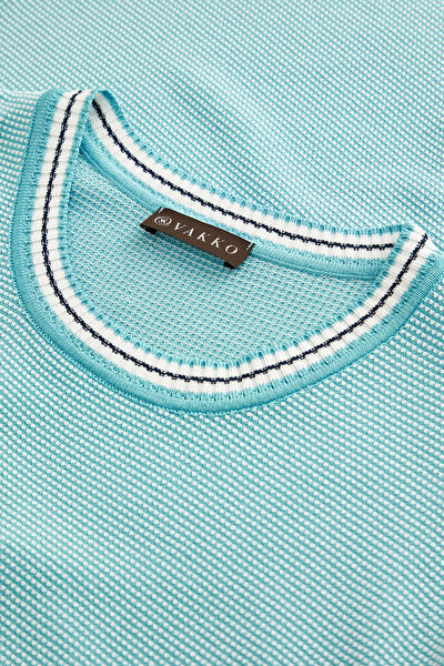 BLUE BASIC / ROUND NECKLINE TRICOT JERSEY 3