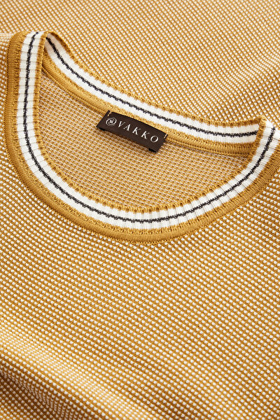 DARK YELLOW BASIC / ROUND NECKLINE TRICOT JERSEY 3