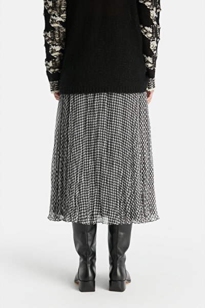 GREY PIED DE POULE MİDİ SKIRT 4