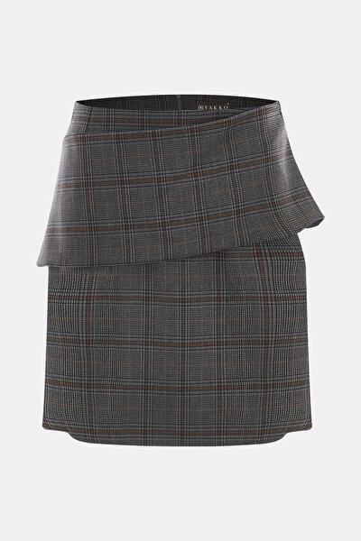 TAN CHECK MINI SKIRT 5