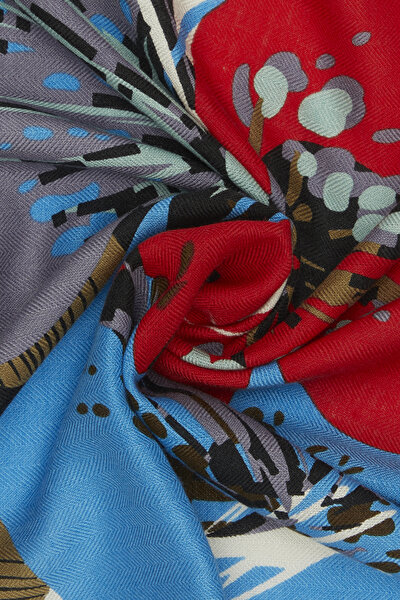 ÇİÇEK DESENLİ KAŞMİR İPEK BANDANA 3