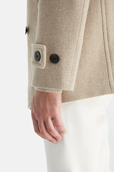 BEIGE WOOL/CASHMERE REEFER JACKET 3