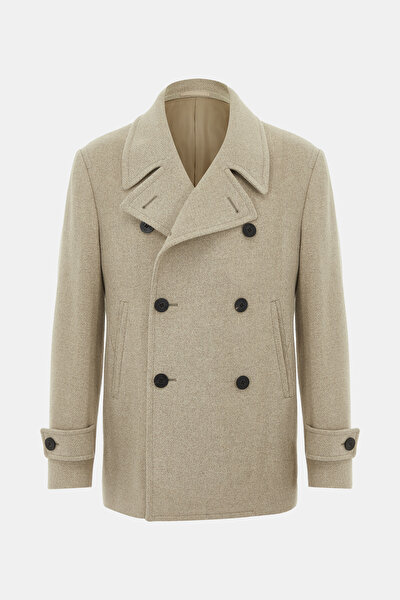 BEIGE WOOL/CASHMERE REEFER JACKET 4