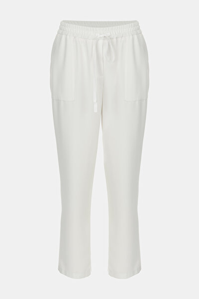 ECRU WIDE LEG TROUSERS 4