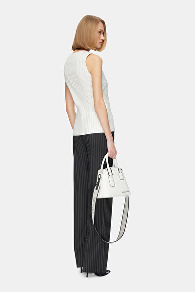 WHITE ECO LEATHER BAG 5