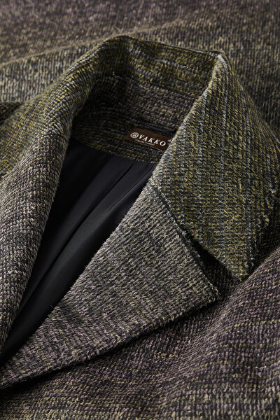 MULTICOLOR WOOL BELOW THE KNEE REEFER JACKET 3