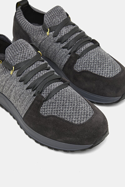 ANTHRACITE LEATHER/WOOL SHOE 4