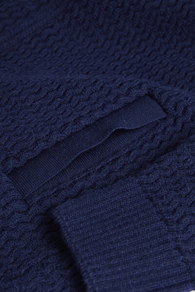 NAVY BLUE TRICOT CARDIGAN 4
