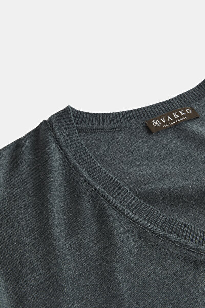 DARK GREY V NECK TRICOT JERSEY 3
