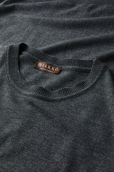DARK GREY BASIC / ROUND NECKLINE TRICOT JERSEY 3