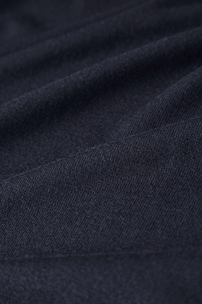 NAVY BLUE BASIC / ROUND NECKLINE TRICOT JERSEY 4