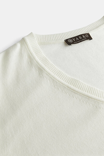ECRU V NECK TRICOT 3