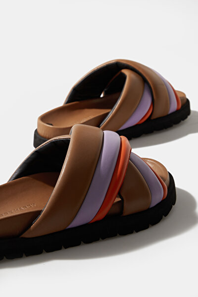 ORANGE LEATHER SLIPPER 5