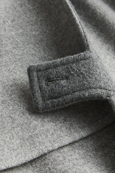 ANTHRACITE WOOL/CASHMERE BELOW THE KNEE REEFER JACKET 4