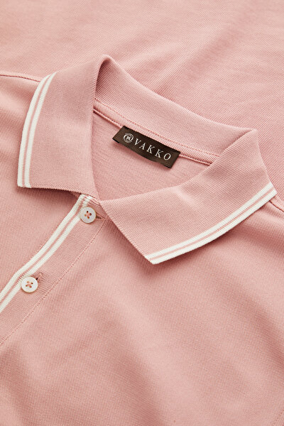 PEMBE POLO YAKA KISA KOLLU T-SHIRT 3