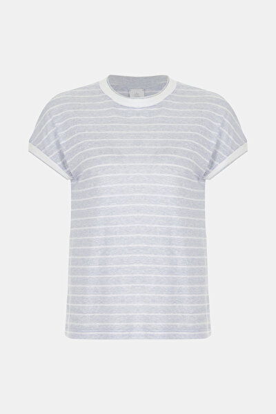 BLUE BASIC / ROUND NECKLINE SHORT SLEEVE TSHIRT 5