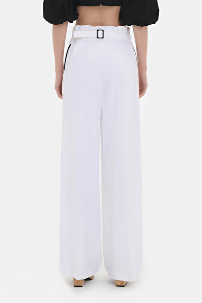 WHITE WIDE LEG TROUSERS 3