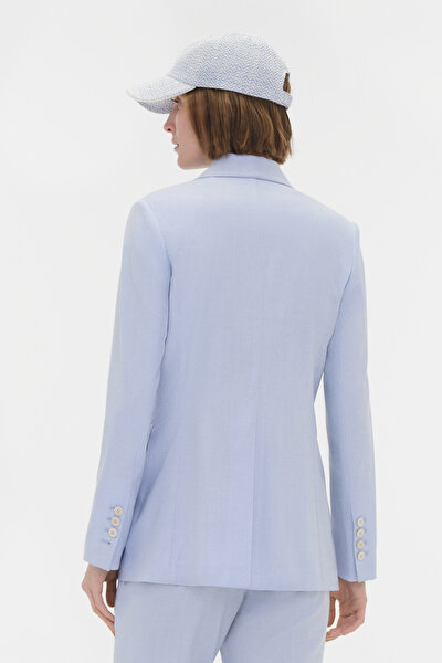 BLUE SURPLICE NECKLINE (CROSS-OVER NECKLINE) JACKET 4