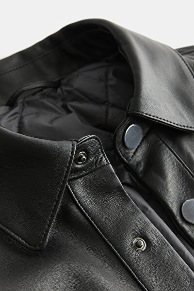 BLACK LEATHER COAT 3