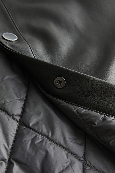 BLACK LEATHER COAT 5