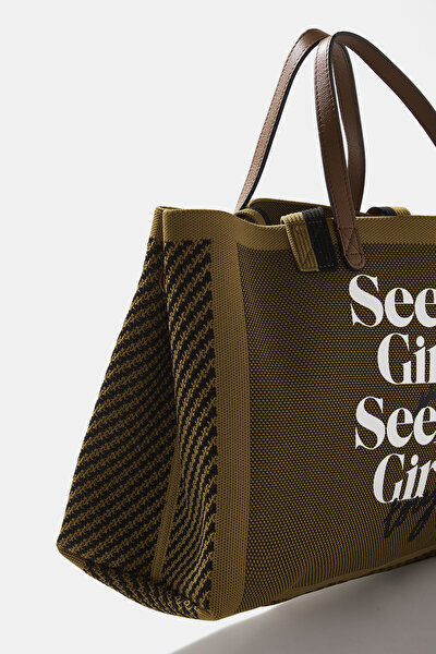 TAN DESIGN FILLED BAG 5