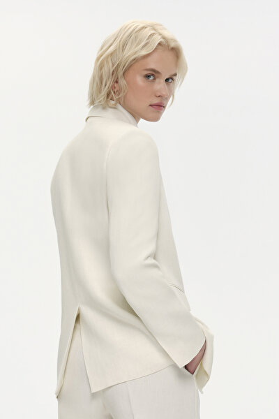 WHITE SURPLICE NECKLINE (CROSS-OVER NECKLINE) JACKET 3
